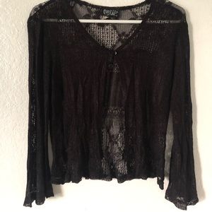 Vintage Black Lace Sweater Y2K